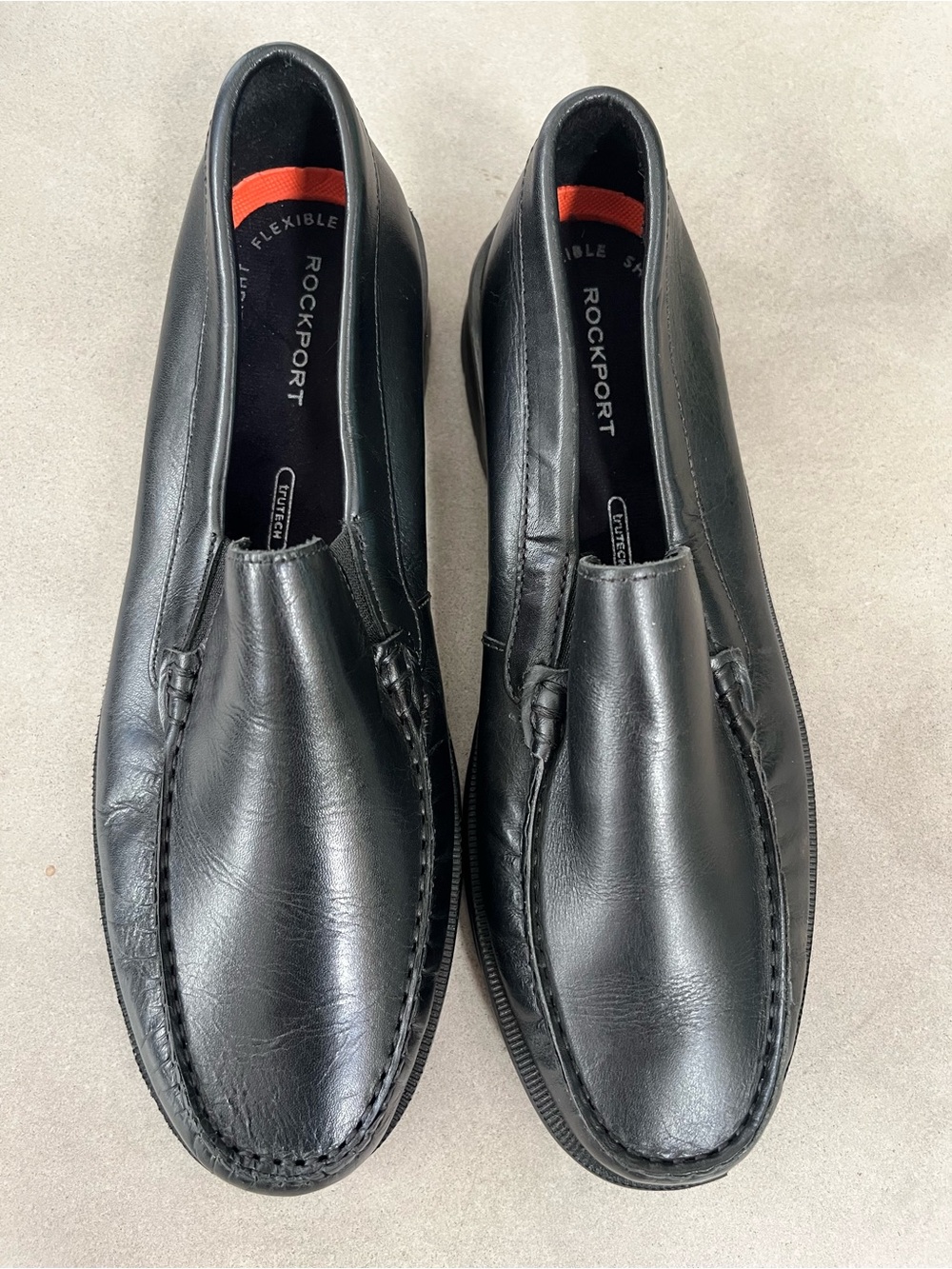Rockport Men's Palmer Venetian Loafers Black Leather Slip-On Shoes Size 8.5